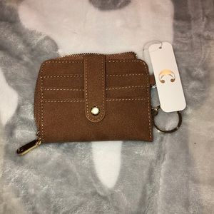 Tan wallet with 3 Credit card 💳 coin purse and ID